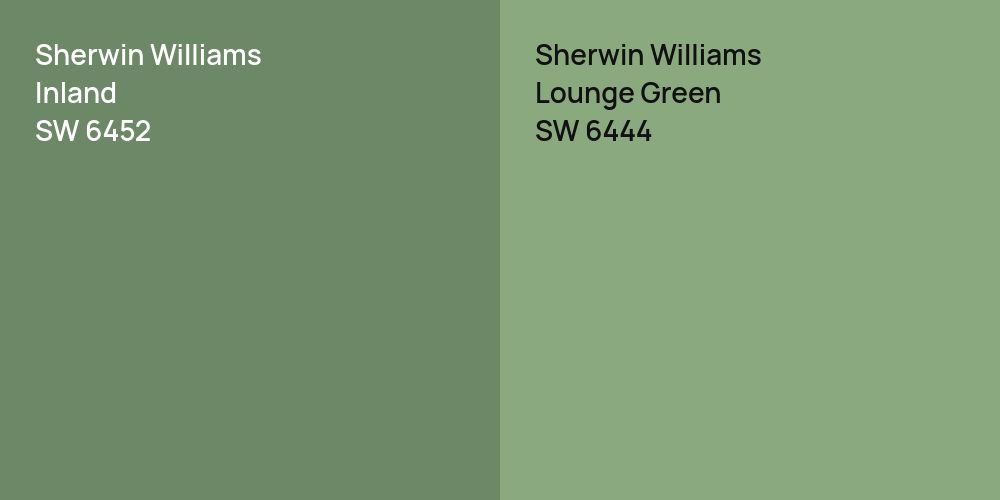 Sherwin Williams Inland vs. Sherwin Williams Lounge Green