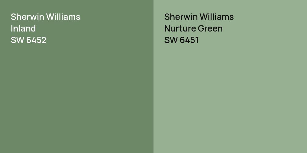 Sherwin Williams Inland vs. Sherwin Williams Nurture Green