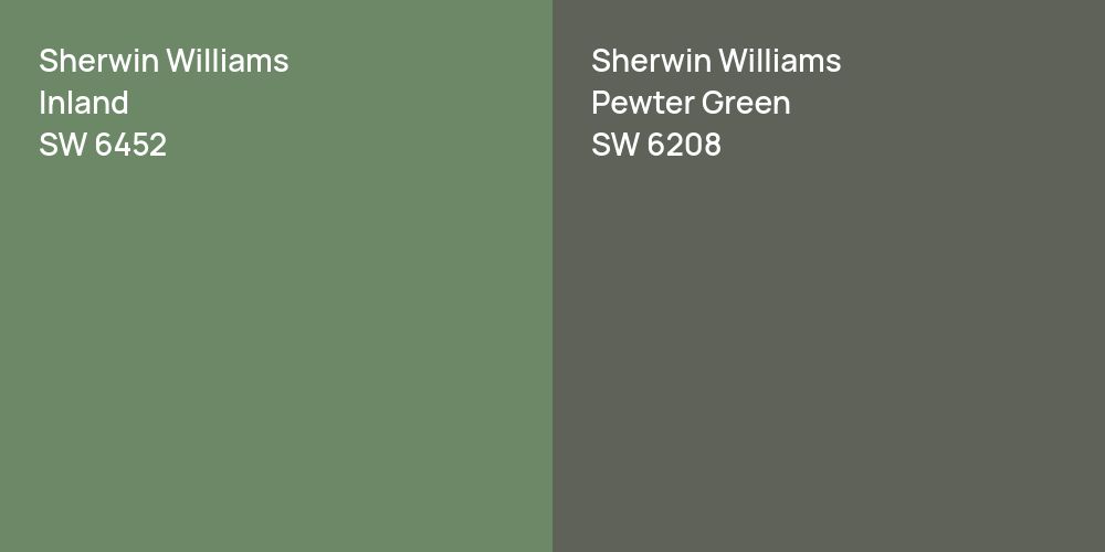 Sherwin Williams Inland vs. Sherwin Williams Pewter Green