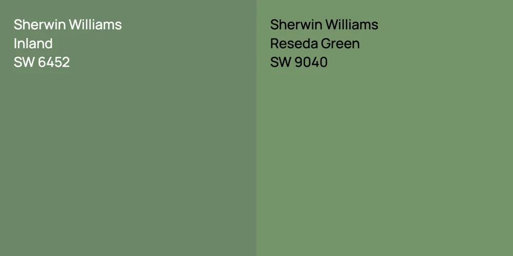 Sherwin Williams Inland vs. Sherwin Williams Reseda Green