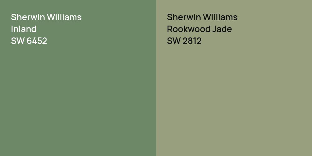 Sherwin Williams Inland vs. Sherwin Williams Rookwood Jade