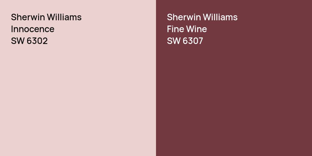 Sherwin Williams Innocence vs. Sherwin Williams Fine Wine