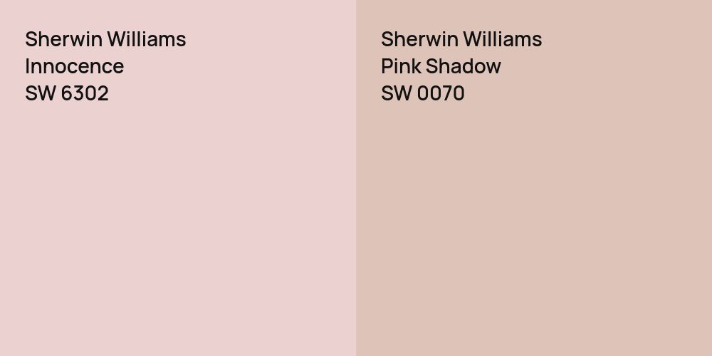 Sherwin Williams Innocence vs. Sherwin Williams Pink Shadow