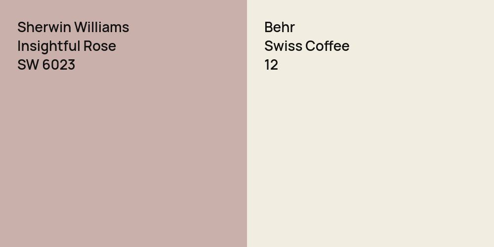 Sherwin Williams Insightful Rose vs. Behr Swiss Coffee