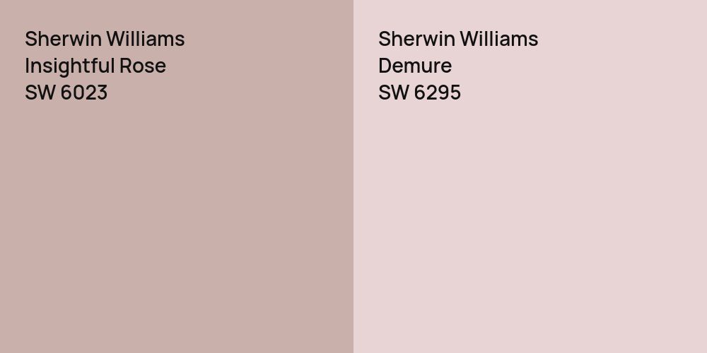 Sherwin Williams Insightful Rose vs. Sherwin Williams Demure