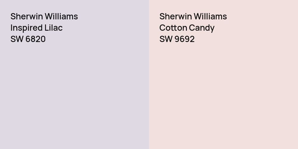 Sherwin Williams Inspired Lilac vs. Sherwin Williams Cotton Candy