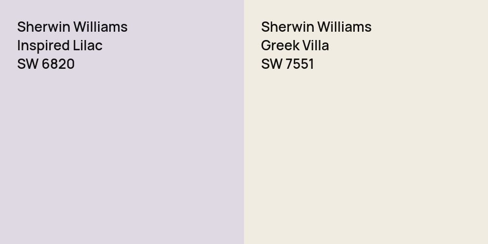 Sherwin Williams Inspired Lilac vs. Sherwin Williams Greek Villa