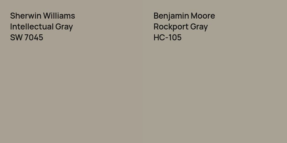 Sherwin Williams Intellectual Gray vs. Benjamin Moore Rockport Gray