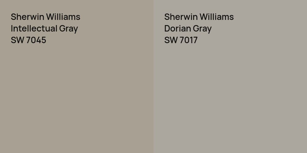 Sherwin Williams Intellectual Gray vs. Sherwin Williams Dorian Gray