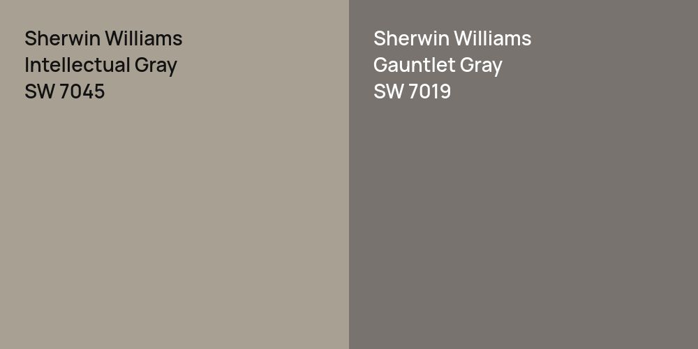 Sherwin Williams Intellectual Gray vs. Sherwin Williams Gauntlet Gray