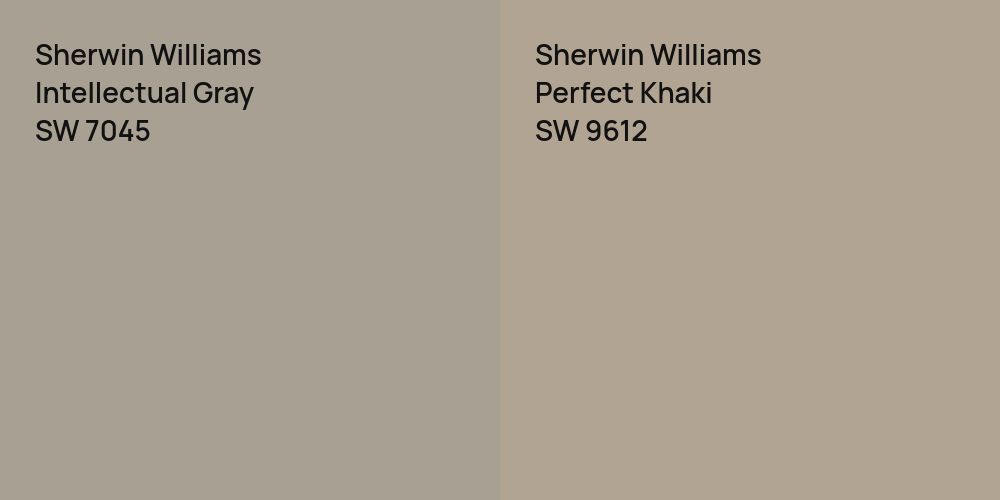 Sherwin Williams Intellectual Gray vs. Sherwin Williams Perfect Khaki