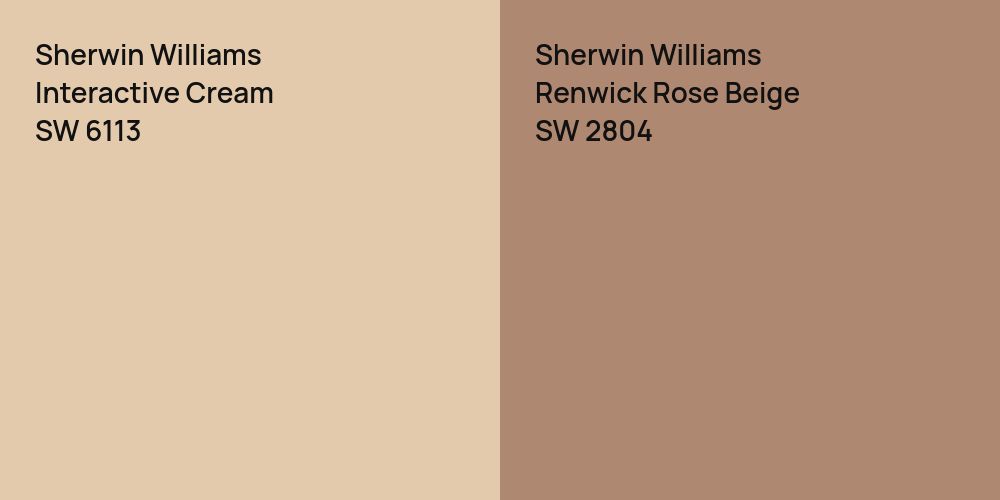 Sherwin Williams Interactive Cream vs. Sherwin Williams Renwick Rose Beige