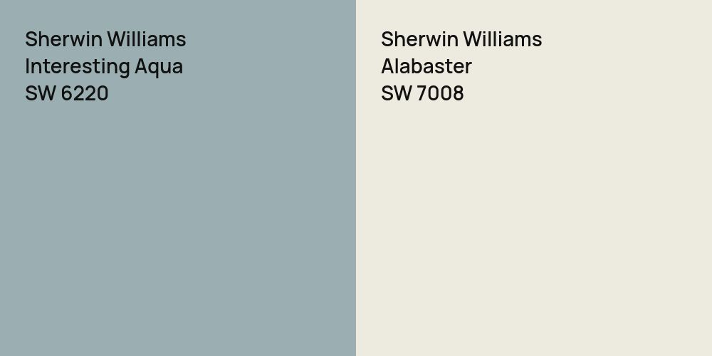 Sherwin Williams Interesting Aqua vs. Sherwin Williams Alabaster