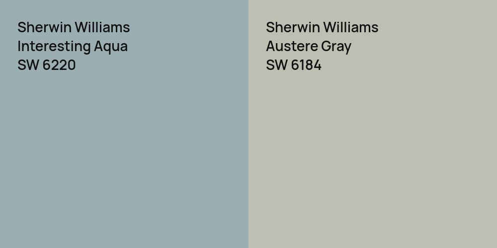 Sherwin Williams Interesting Aqua vs. Sherwin Williams Austere Gray