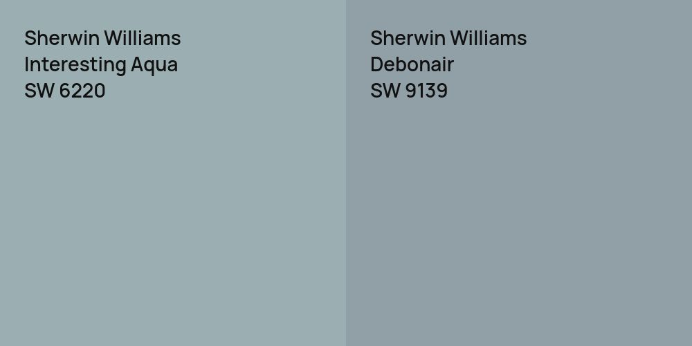 Sherwin Williams Interesting Aqua vs. Sherwin Williams Debonair