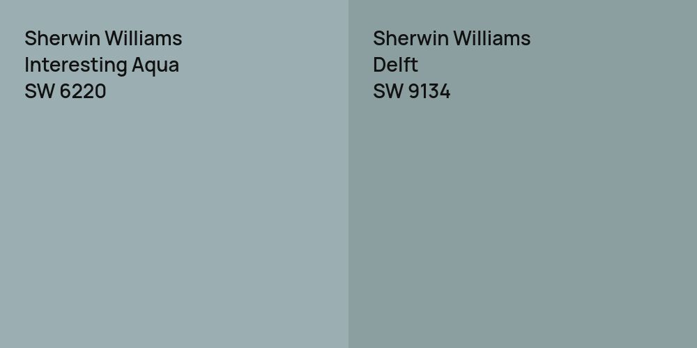 Sherwin Williams Interesting Aqua vs. Sherwin Williams Delft