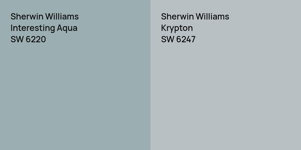 Sherwin Williams Interesting Aqua vs. Sherwin Williams Krypton