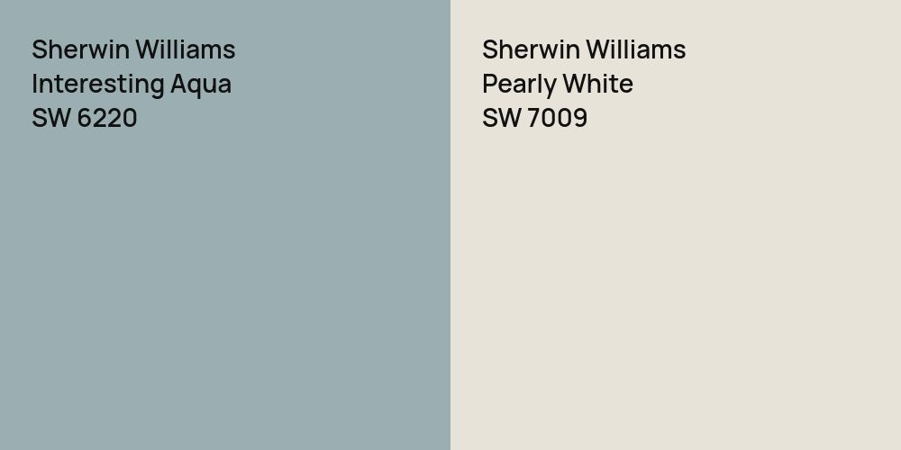 Sherwin Williams Interesting Aqua vs. Sherwin Williams Pearly White