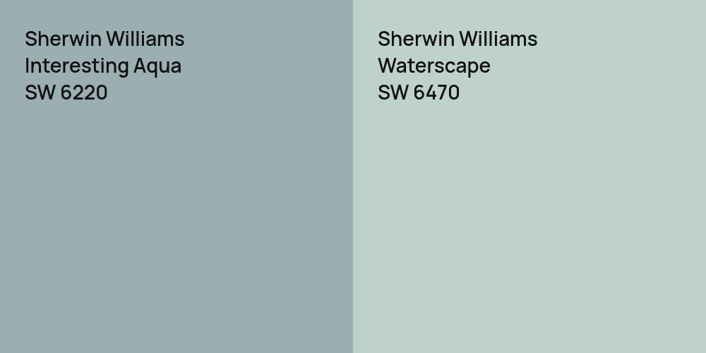 Sherwin Williams Interesting Aqua vs. Sherwin Williams Waterscape