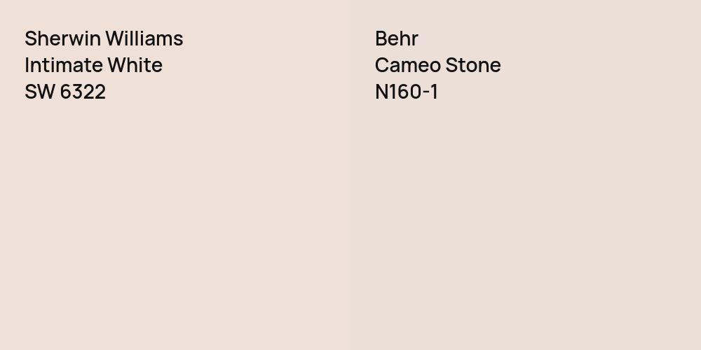 Sherwin Williams Intimate White vs. Behr Cameo Stone