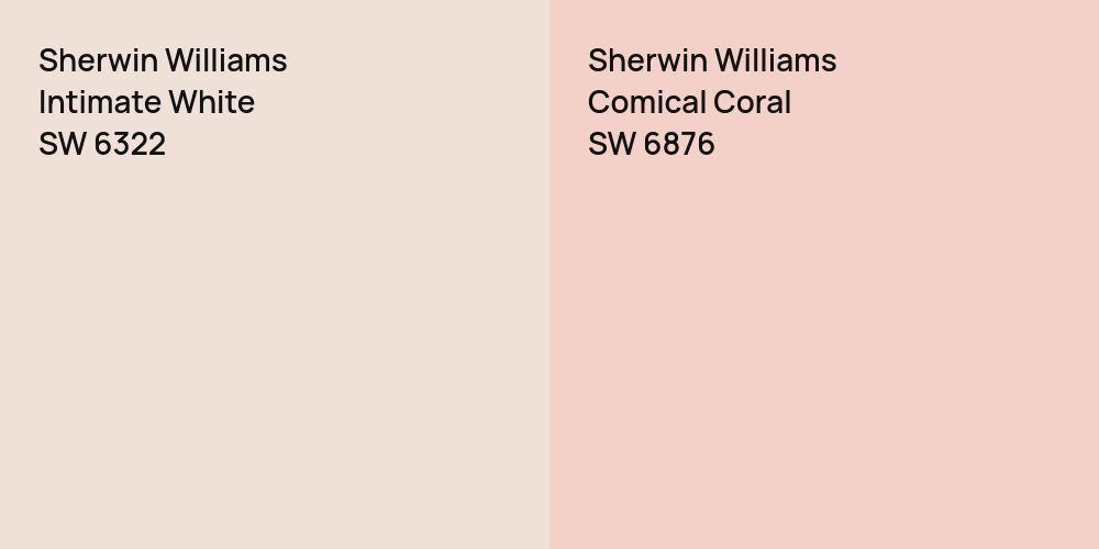 Sherwin Williams Intimate White vs. Sherwin Williams Comical Coral