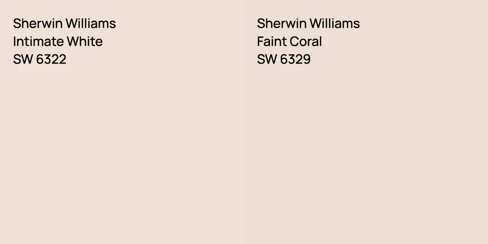 Sherwin Williams Intimate White vs. Sherwin Williams Faint Coral