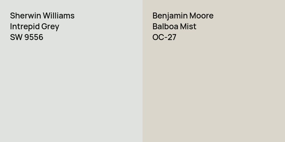 Sherwin Williams Intrepid Grey vs. Benjamin Moore Balboa Mist