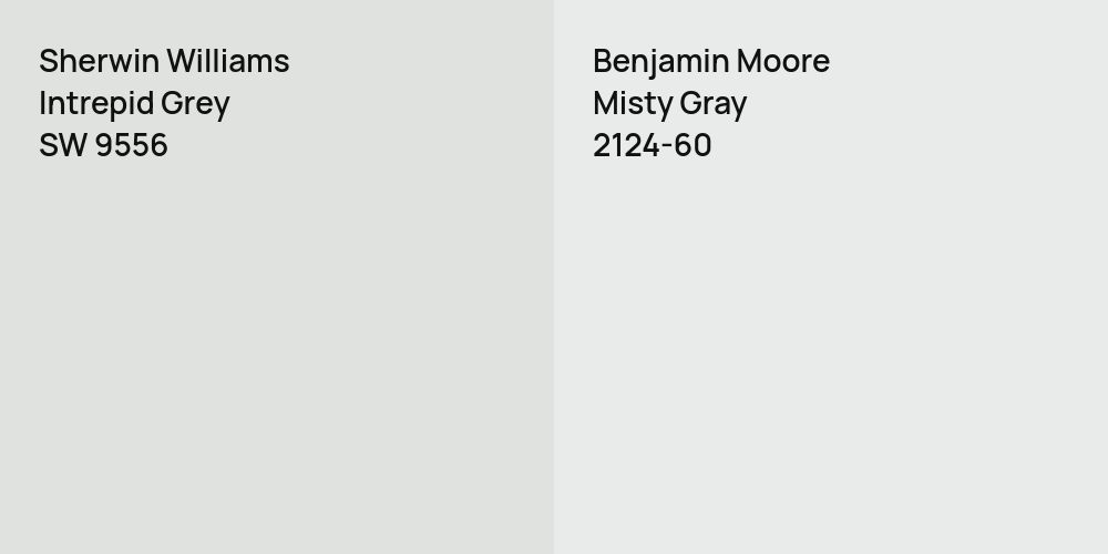 Sherwin Williams Intrepid Grey vs. Benjamin Moore Misty Gray