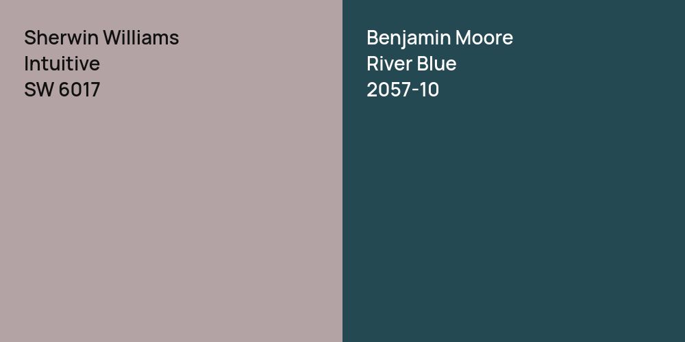 Sherwin Williams Intuitive vs. Benjamin Moore River Blue