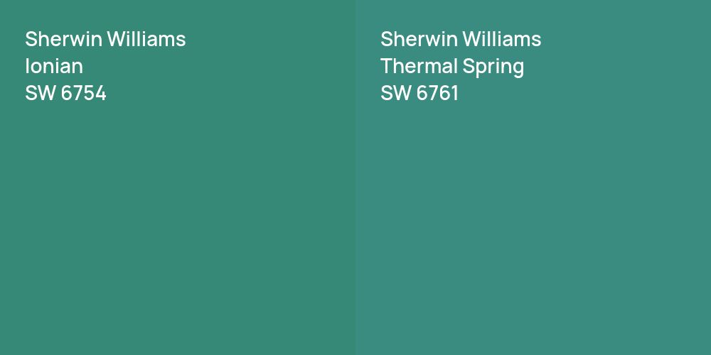 Sherwin Williams Ionian vs. Sherwin Williams Thermal Spring