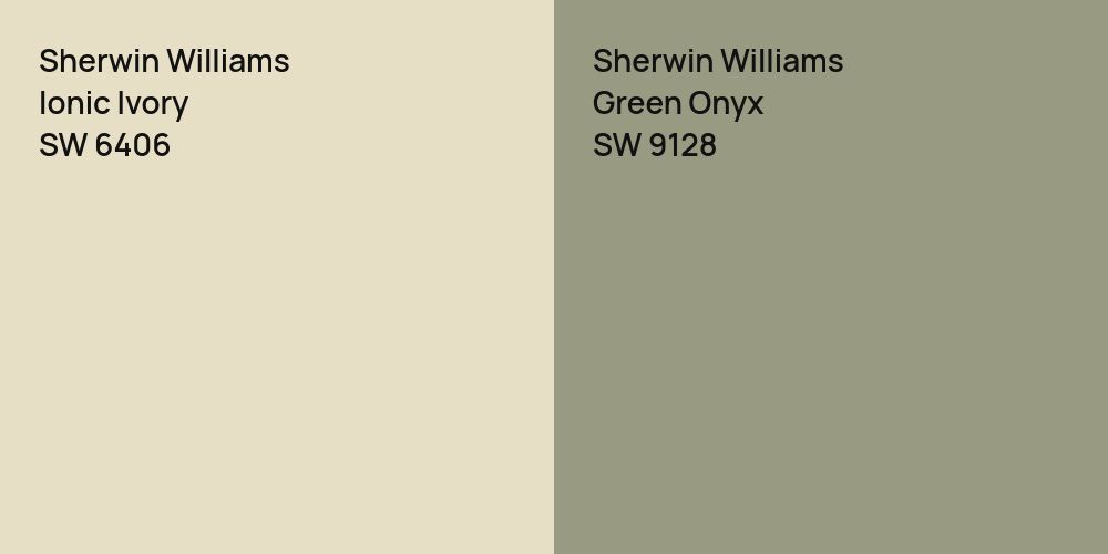 Sherwin Williams Ionic Ivory vs. Sherwin Williams Green Onyx