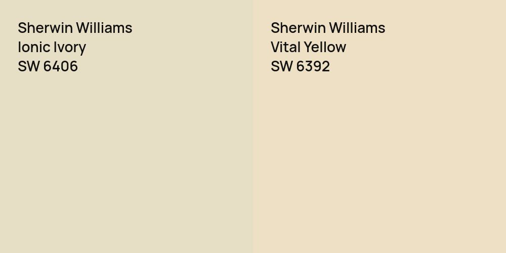 Sherwin Williams Ionic Ivory vs. Sherwin Williams Vital Yellow