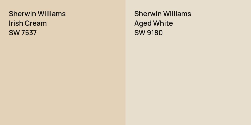 Sherwin Williams Irish Cream vs. Sherwin Williams Aged White