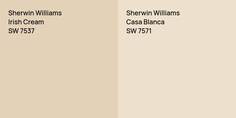 Sherwin Williams Irish Cream vs. Sherwin Williams Casa Blanca