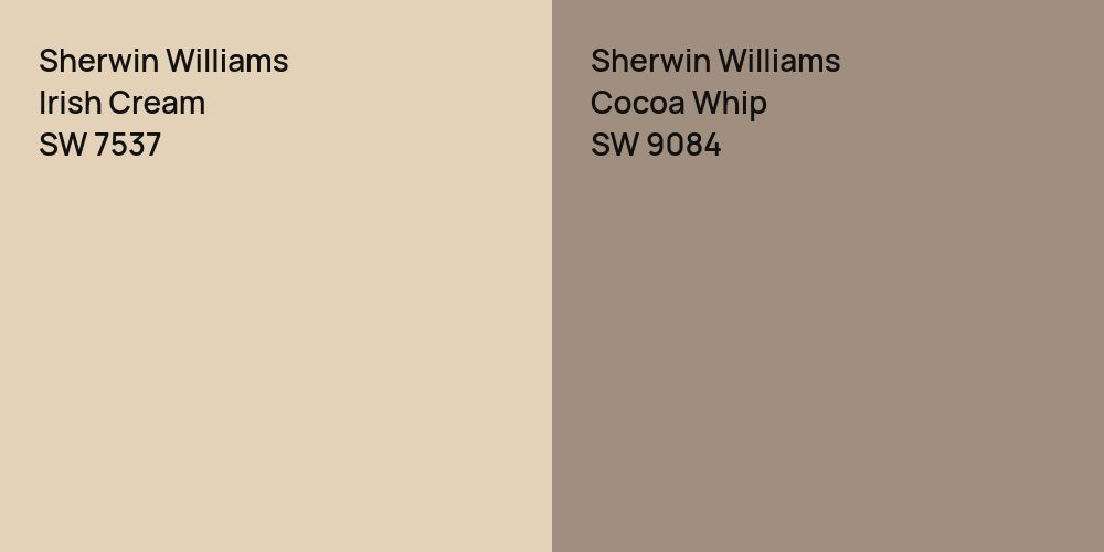 Sherwin Williams Irish Cream vs. Sherwin Williams Cocoa Whip