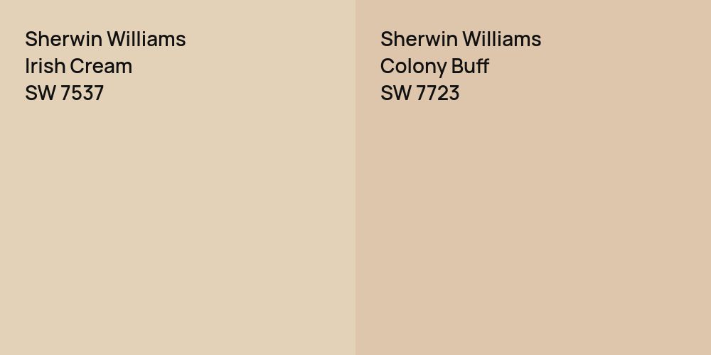 Sherwin Williams Irish Cream vs. Sherwin Williams Colony Buff