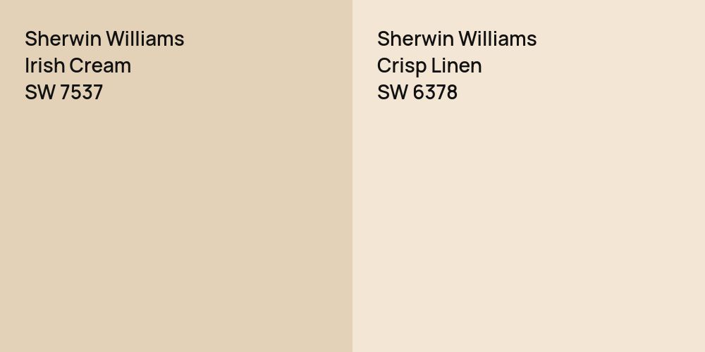 Sherwin Williams Irish Cream vs. Sherwin Williams Crisp Linen