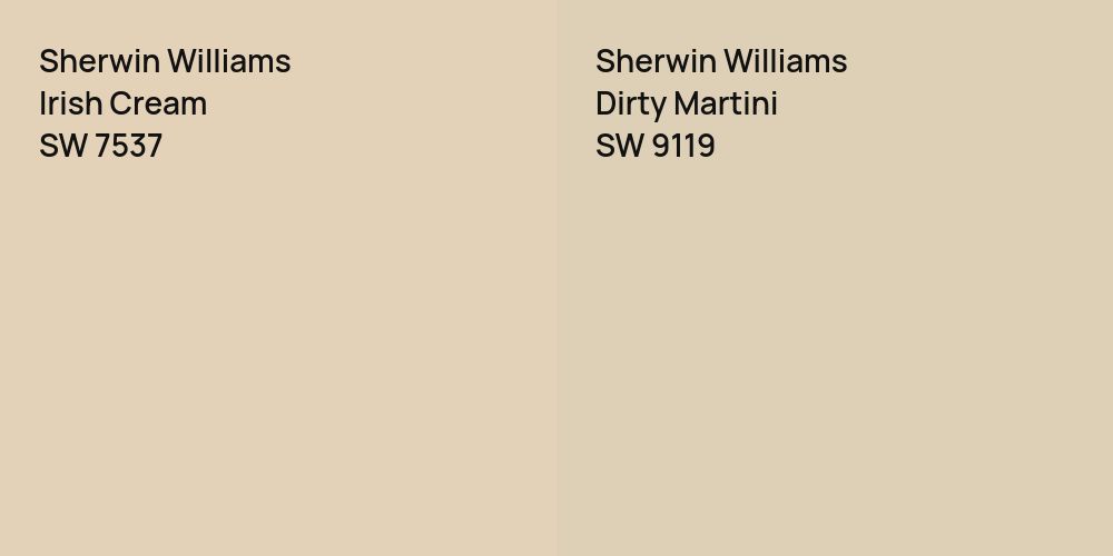 Sherwin Williams Irish Cream vs. Sherwin Williams Dirty Martini