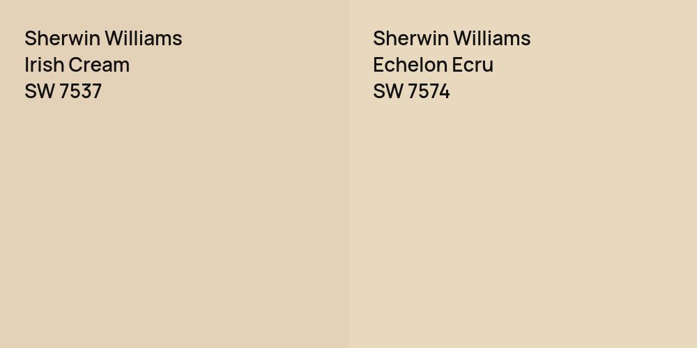 Sherwin Williams Irish Cream vs. Sherwin Williams Echelon Ecru