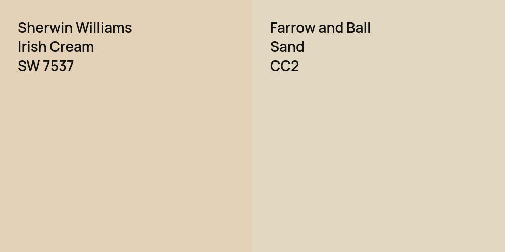 Sherwin Williams Irish Cream vs. Farrow and Ball Sand