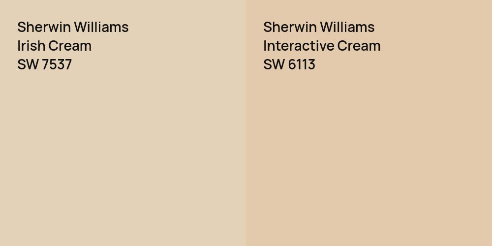 Sherwin Williams Irish Cream vs. Sherwin Williams Interactive Cream