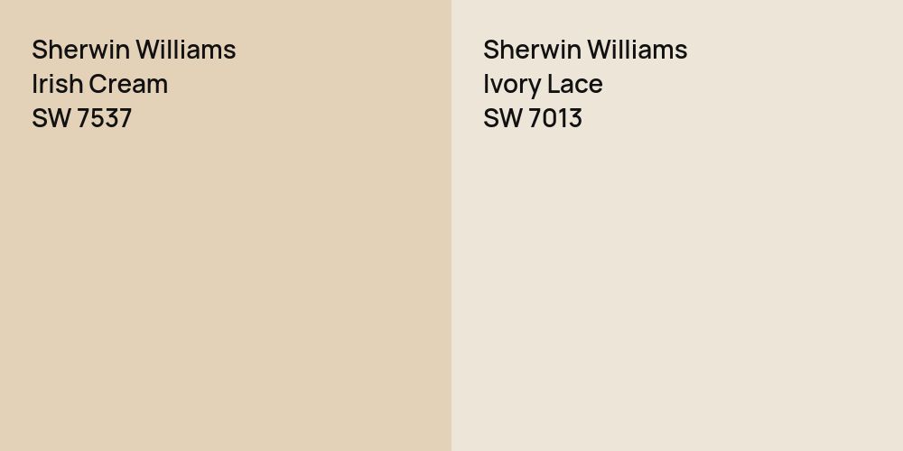 Sherwin Williams Irish Cream vs. Sherwin Williams Ivory Lace