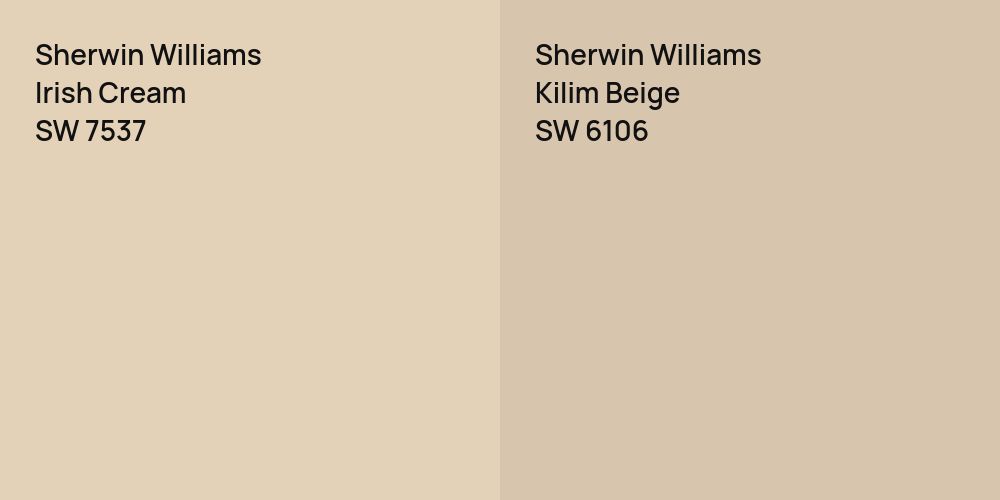 Sherwin Williams Irish Cream vs. Sherwin Williams Kilim Beige