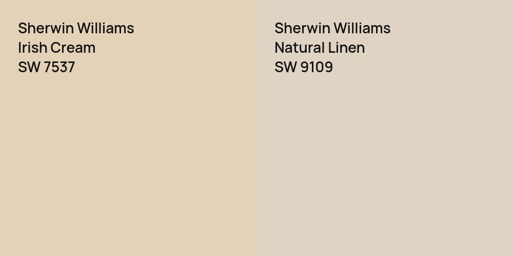 Sherwin Williams Irish Cream vs. Sherwin Williams Natural Linen