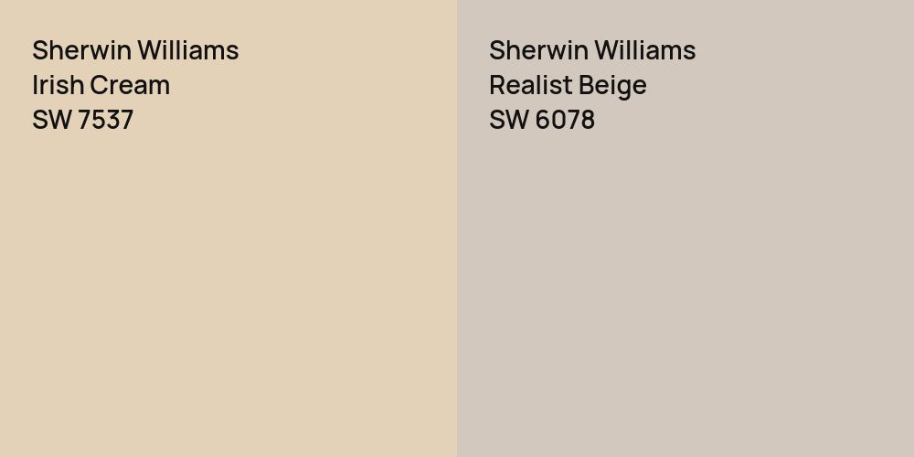 Sherwin Williams Irish Cream vs. Sherwin Williams Realist Beige