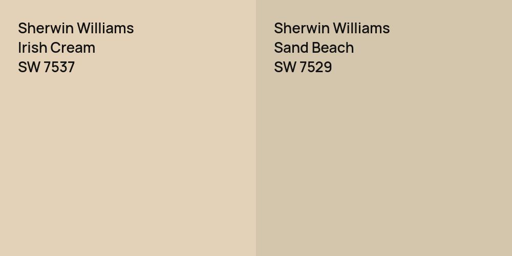 Sherwin Williams Irish Cream vs. Sherwin Williams Sand Beach