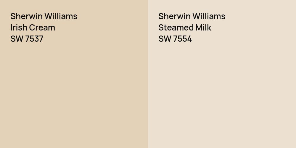 Sherwin Williams Irish Cream vs. Sherwin Williams Steamed Milk