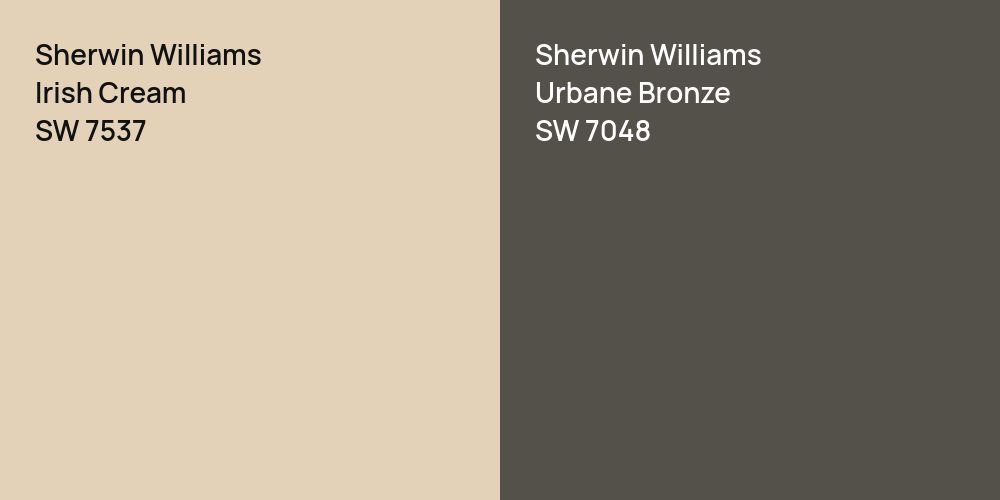 Sherwin Williams Irish Cream vs. Sherwin Williams Urbane Bronze