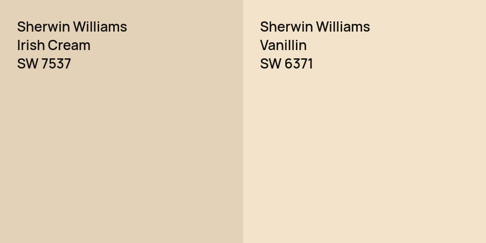 Sherwin Williams Irish Cream vs. Sherwin Williams Vanillin