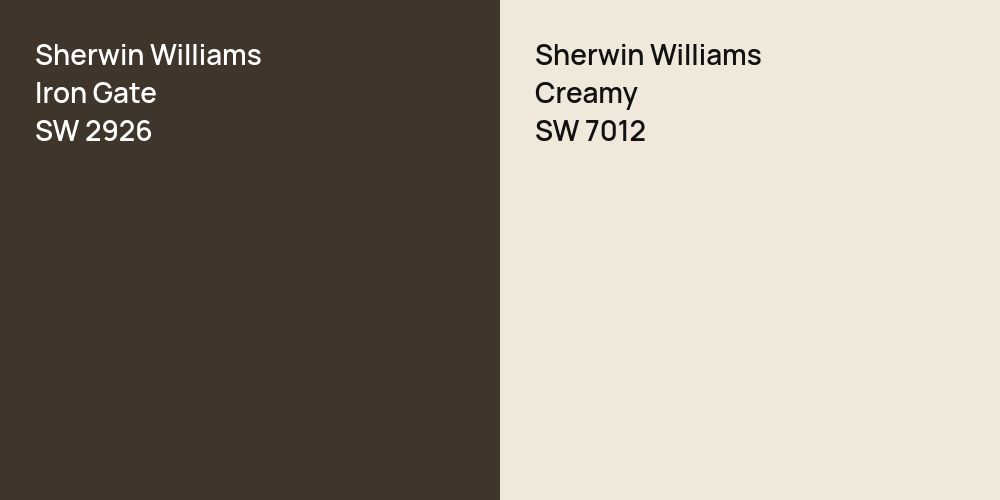 Sherwin Williams Iron Gate vs. Sherwin Williams Creamy